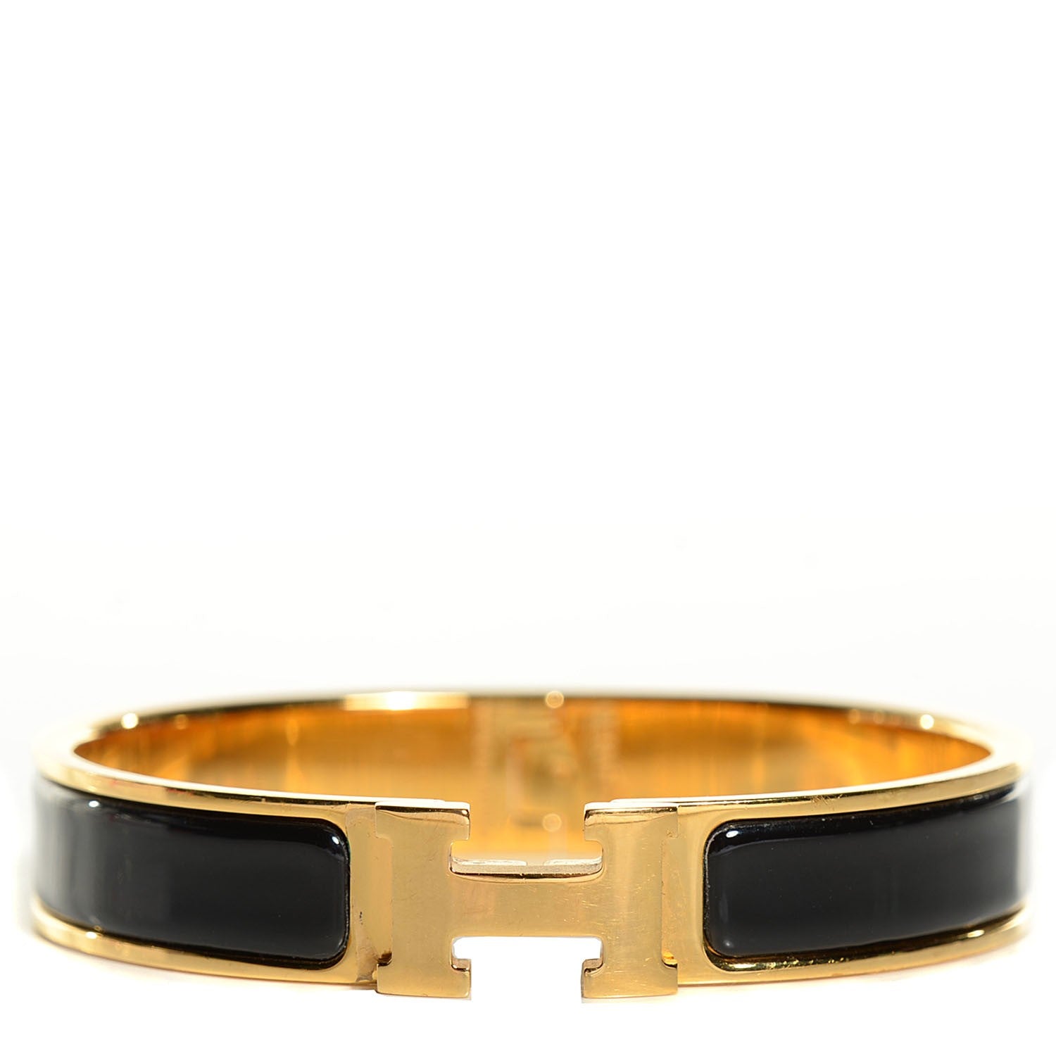 Hermes Enamel Narrow Clic Clac H Bracelet GM Black 1 of 6