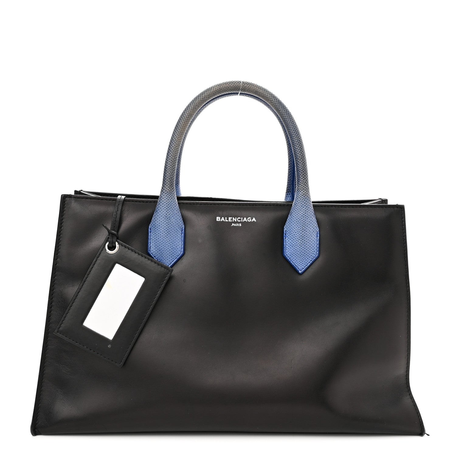 Balenciaga Calfskin Karung Padlock Nude Work XS Bag Black Electric Blue 1 of 20