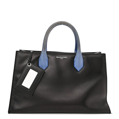 Balenciaga Calfskin Karung Padlock Nude Work XS Bag Black Electric Blue 1 of 20