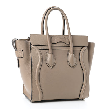 Celine Drummed Calfskin Micro Luggage Dune 3 of 9