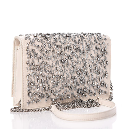 Saint Laurent Calfskin Bead Embellished Kate Monogram Tassel Chain Wallet White 3 of 17