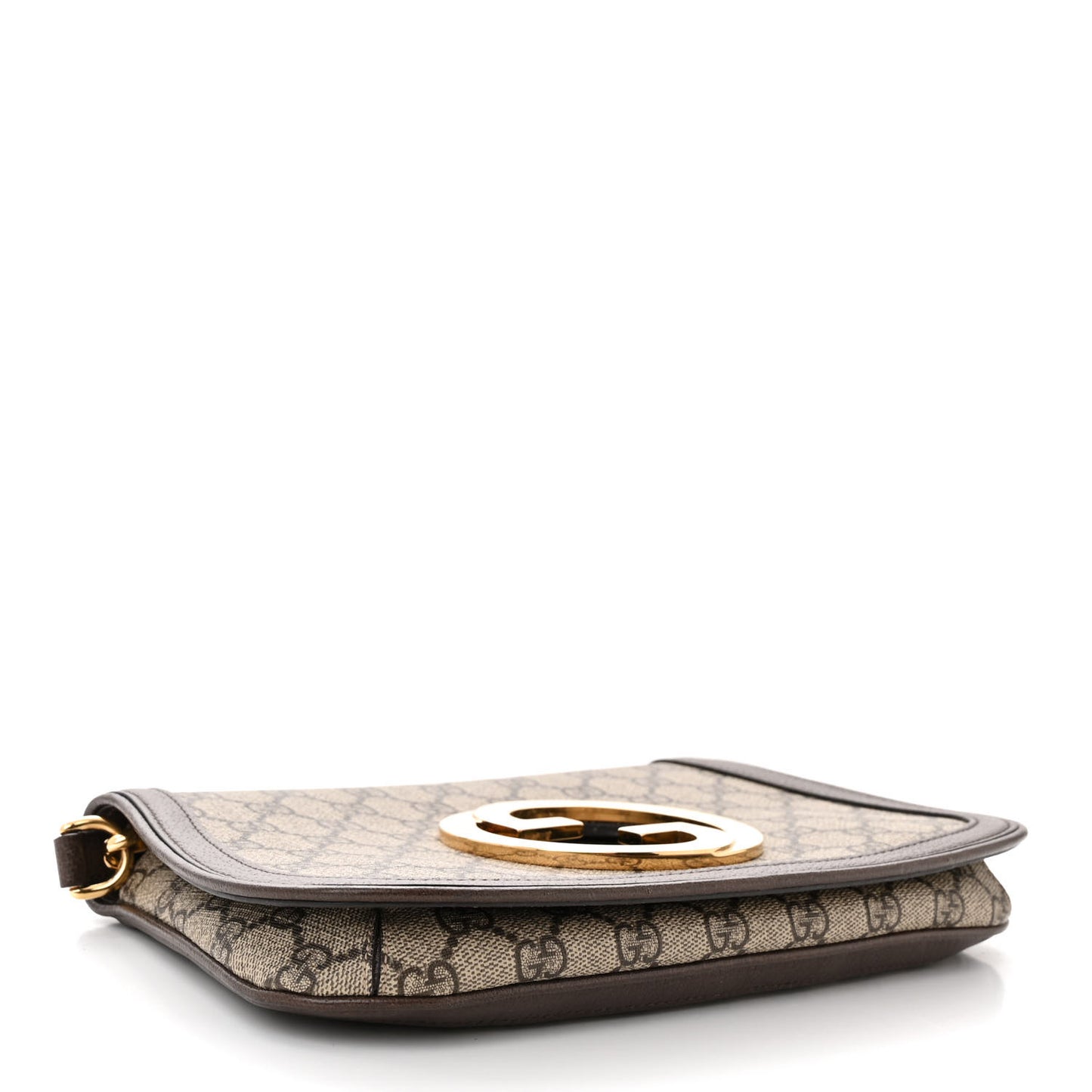 GG Supreme Monogram Textured Dollar Calfskin Blondie Chain Shoulder Flap Bag Beige Ebony New Acero