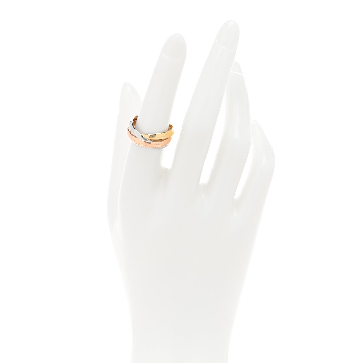 18K Pink Yellow White Gold Classic Les Must De Cartier Trinity Ring 54 6.75