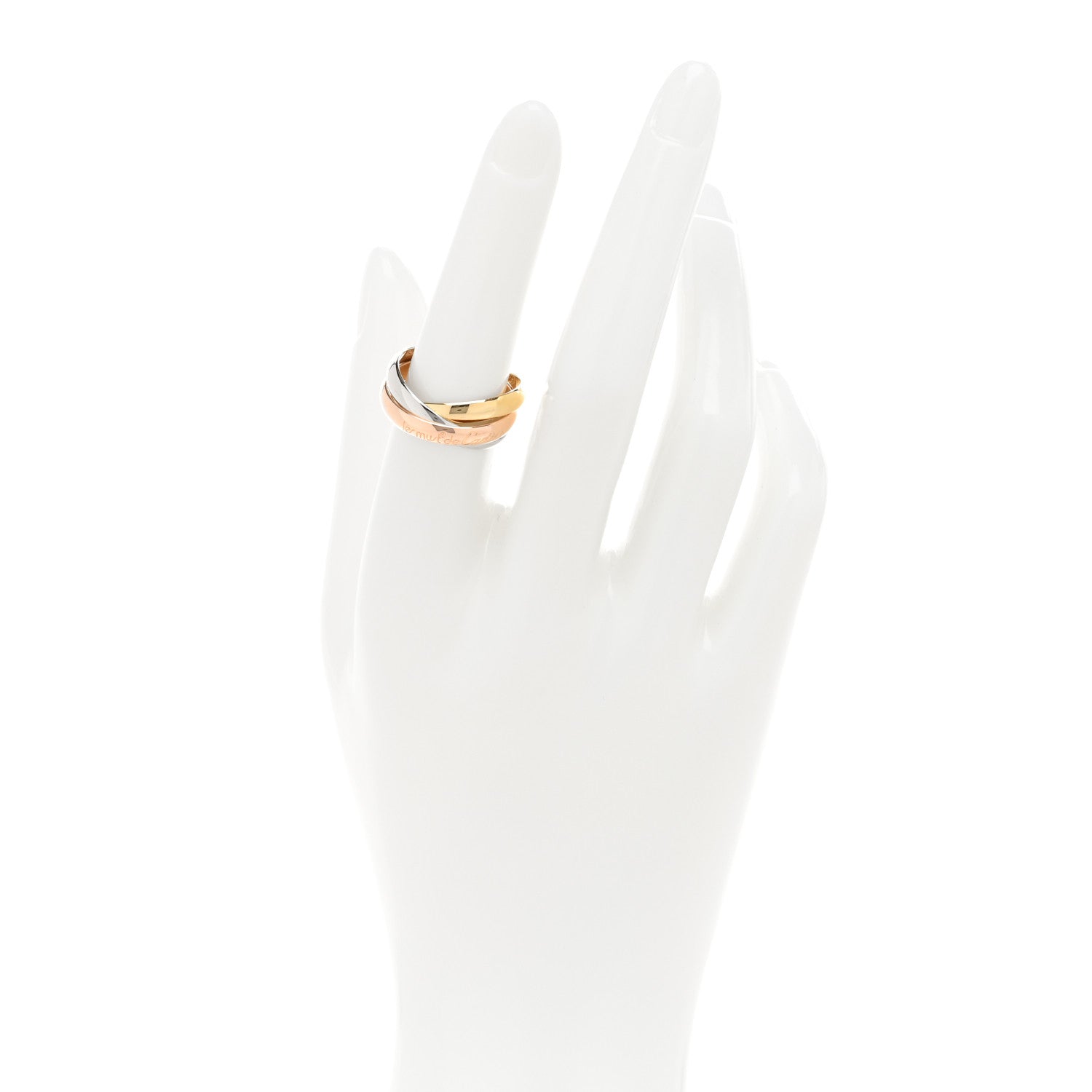 Cartier 18K Pink Yellow White Gold Classic Les Must De Cartier Trinity Ring 54 6.75 2 of 4