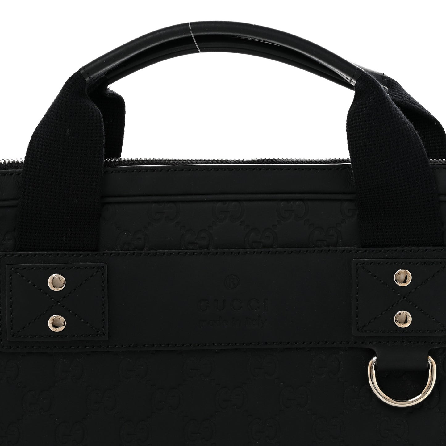 Rubber Guccissima Laptop Briefcase Black