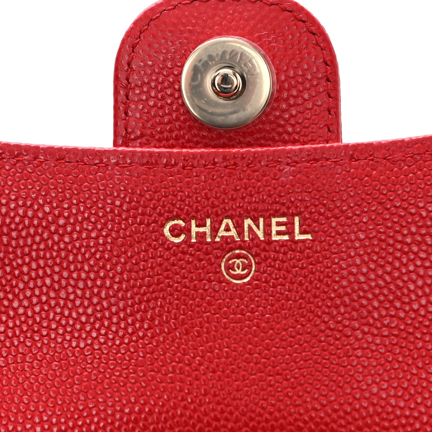Caviar Quilted Flap Phone Holder With Chain Red