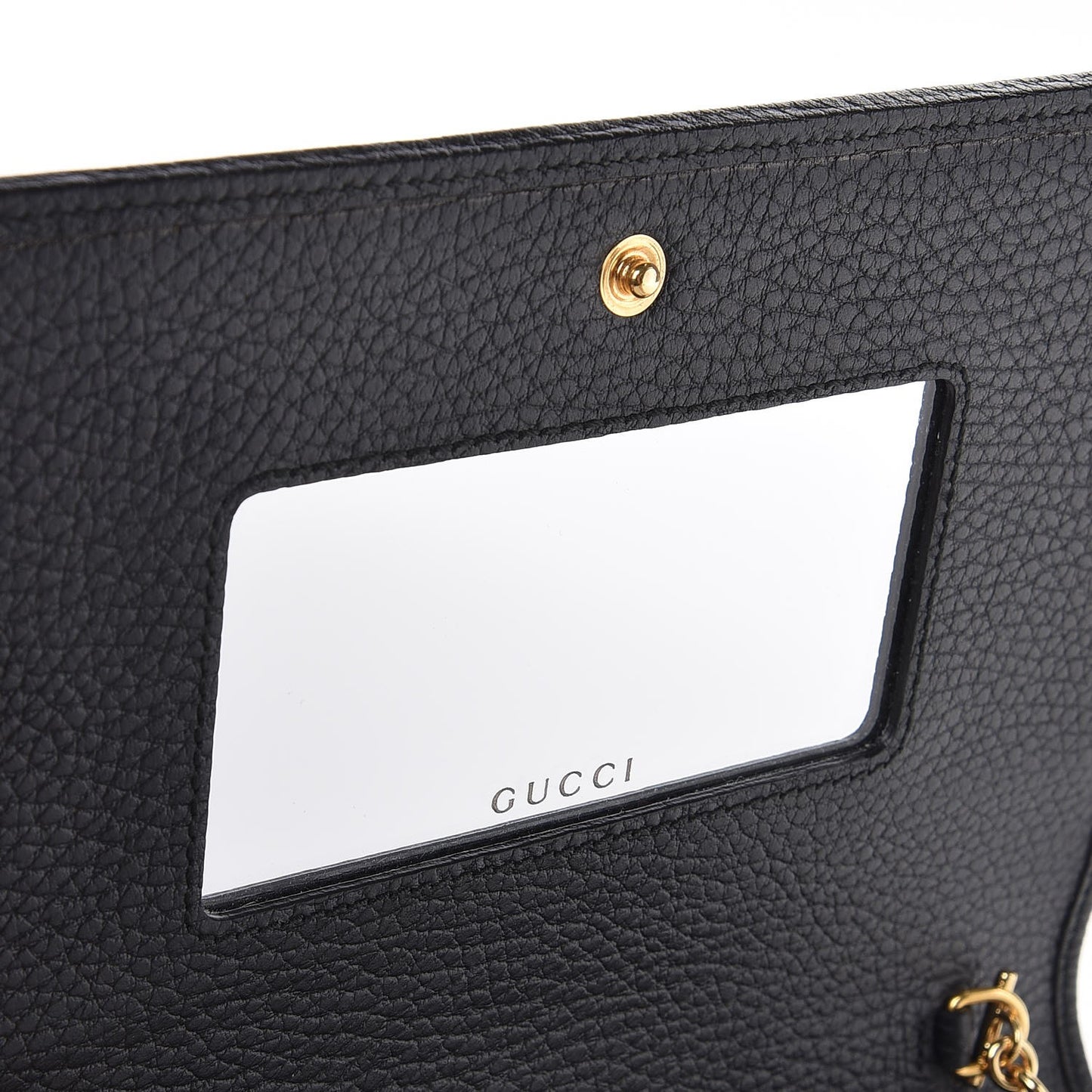 Calfskin Mini GG Marmont Chain Wallet Black