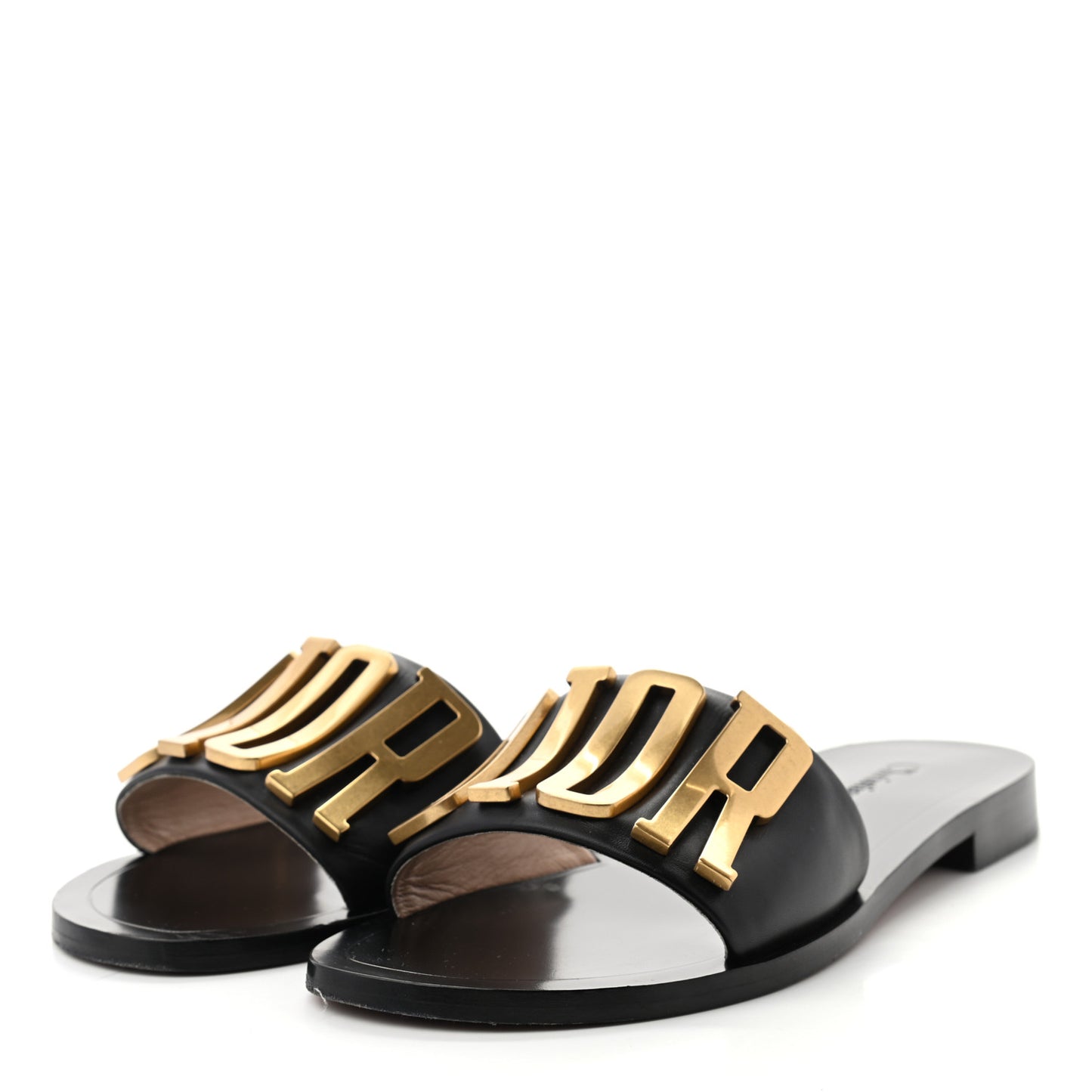 Calfskin Dio(r)evolution 10mm Slide Sandals 37 Black