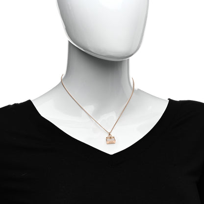 Hermes 18K Rose Gold Diamond Kelly Amulettes Pendant Necklace 2 of 5