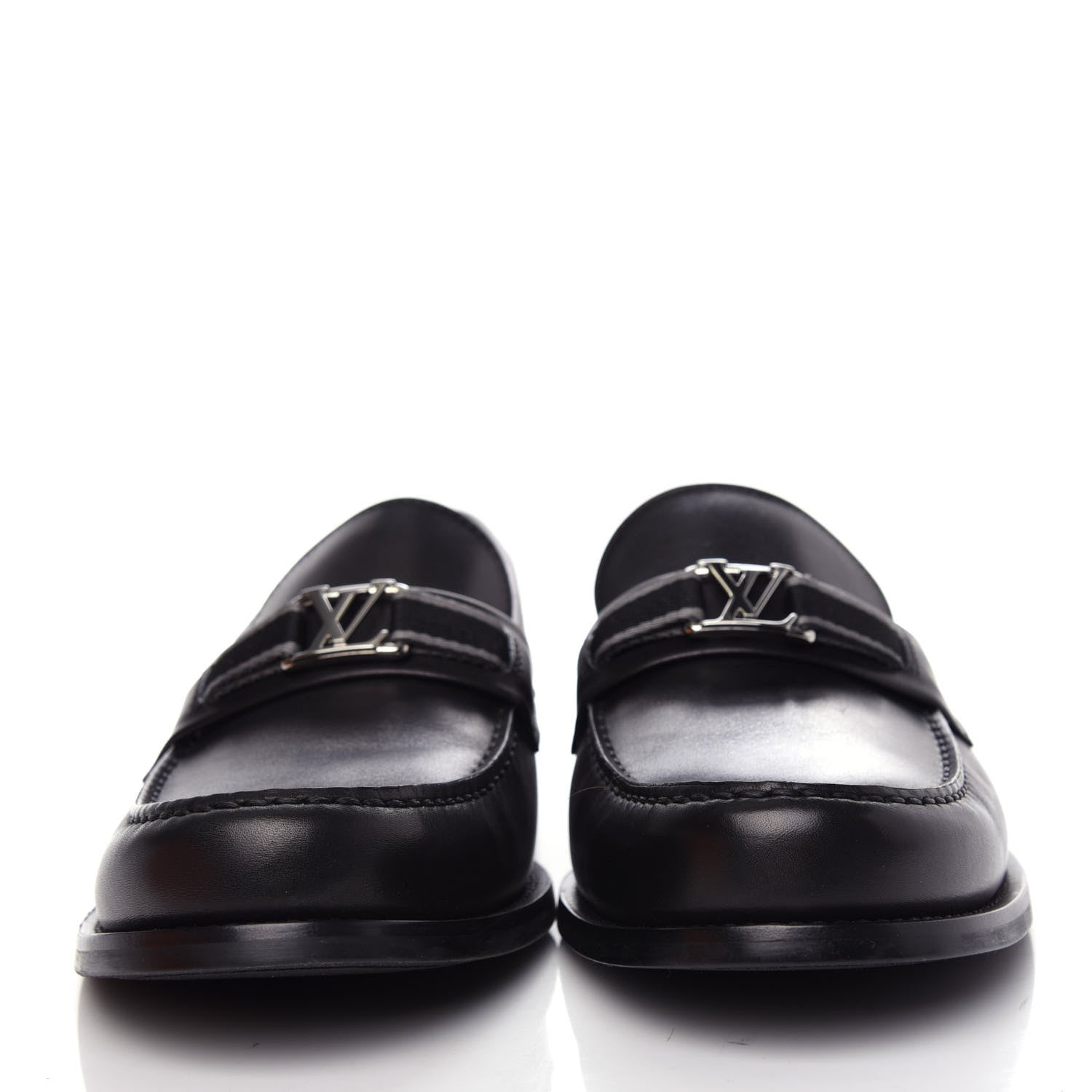 Louis Vuitton Calfskin Mens Loafers 9.5 Black 2 of 11