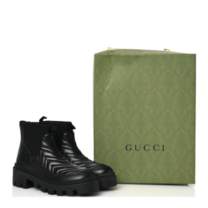 Gucci Calfskin Nappa Matelasse Frances Chelsea Boots 37 Black 12 of 12