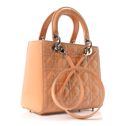 Christian Dior Patent Cannage Medium Lady Dior Beige 3 of 10