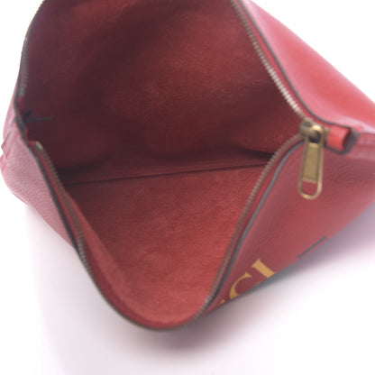 Gucci Pebbled Calfskin Medium Logo Portfolio Clutch Hibiscus Red 5 of 10