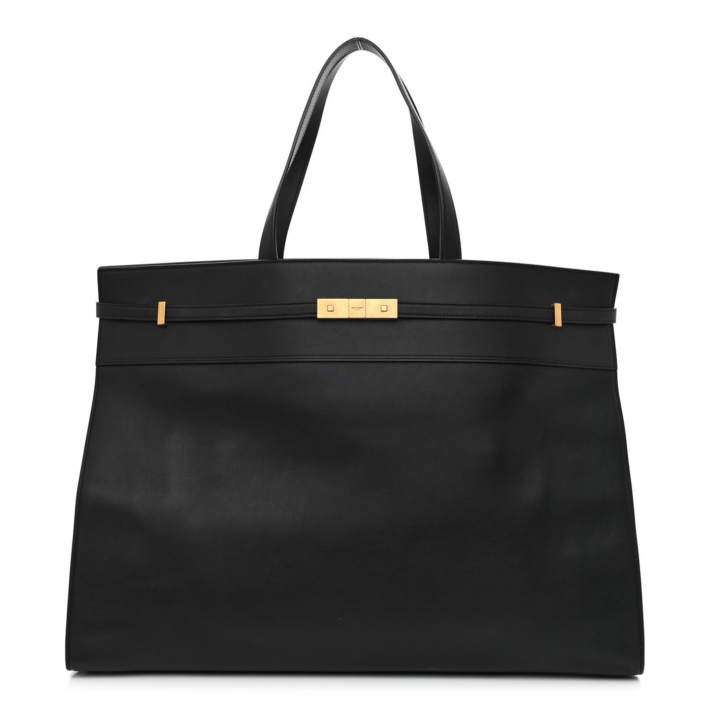 Calfskin Large Manhattan Shopper Tote Black
