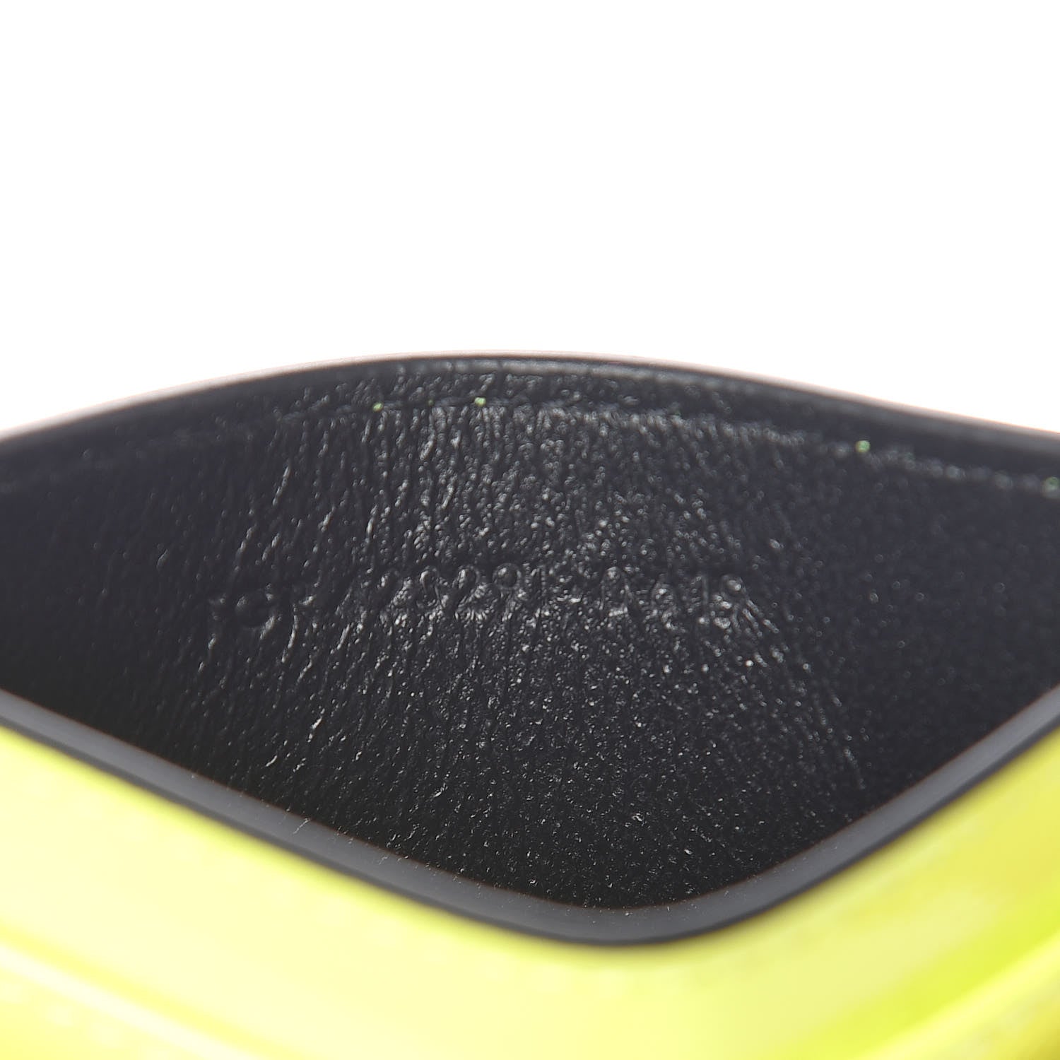 Saint Laurent Patent Grain De Poudre Matelasse Chevron Monogram Credit Card Case Neon Yellow 7 of 8