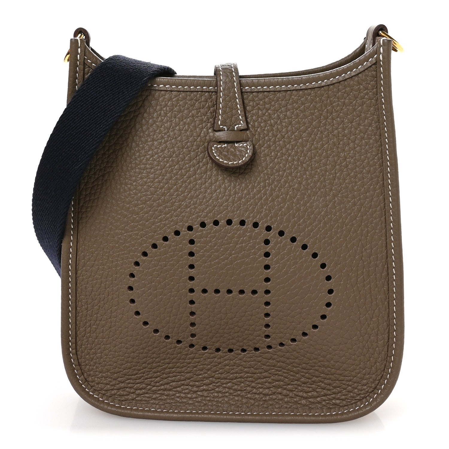 Hermes Taurillon Clemence Amazone Evelyne TPM Etoupe Bleu Indigo 1 of 11