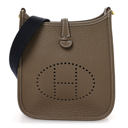 Hermes Taurillon Clemence Amazone Evelyne TPM Etoupe Bleu Indigo 1 of 11