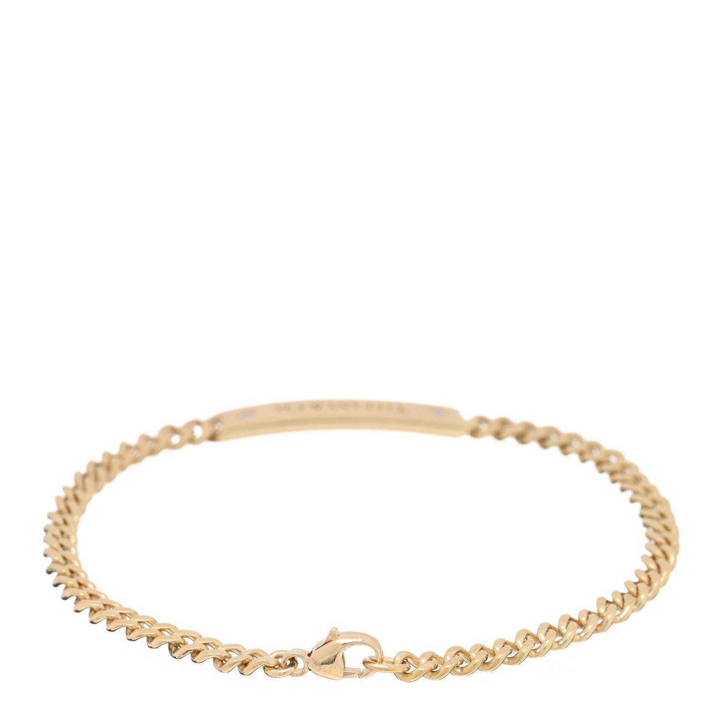 18K Yellow Gold Diamond Micro Link ID Chain Bracelet
