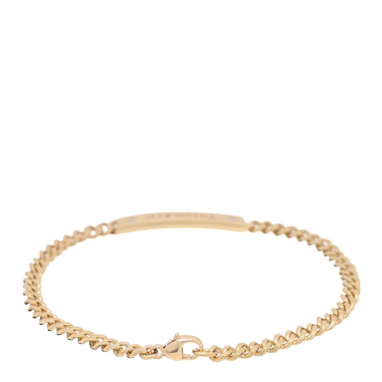 Tiffany 18K Yellow Gold Diamond Micro Link ID Chain Bracelet 2 of 3