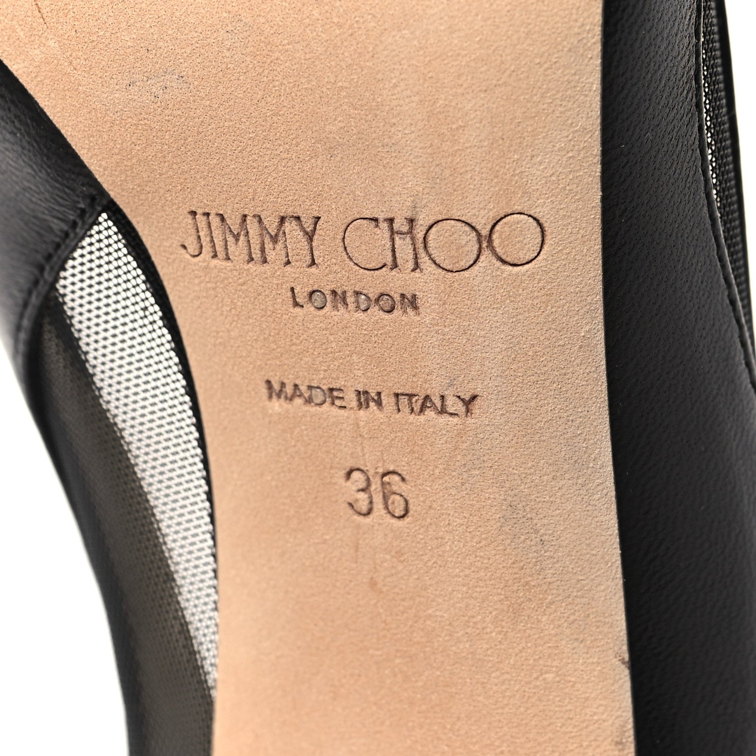 Jimmy Choo Mesh Calfskin Love 100 Pumps 36 Black 6 of 8