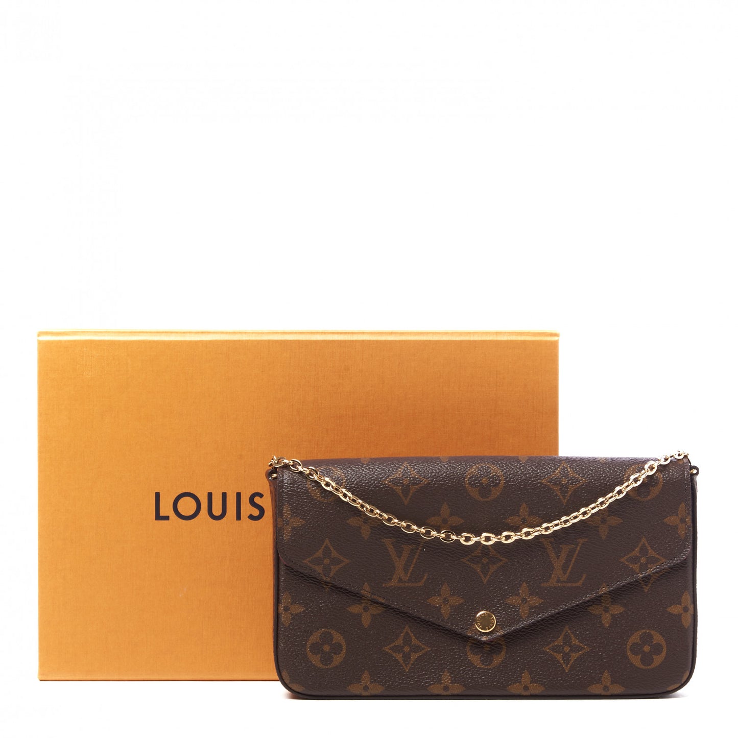Monogram Pochette Felicie Chain Wallet Fuchsia