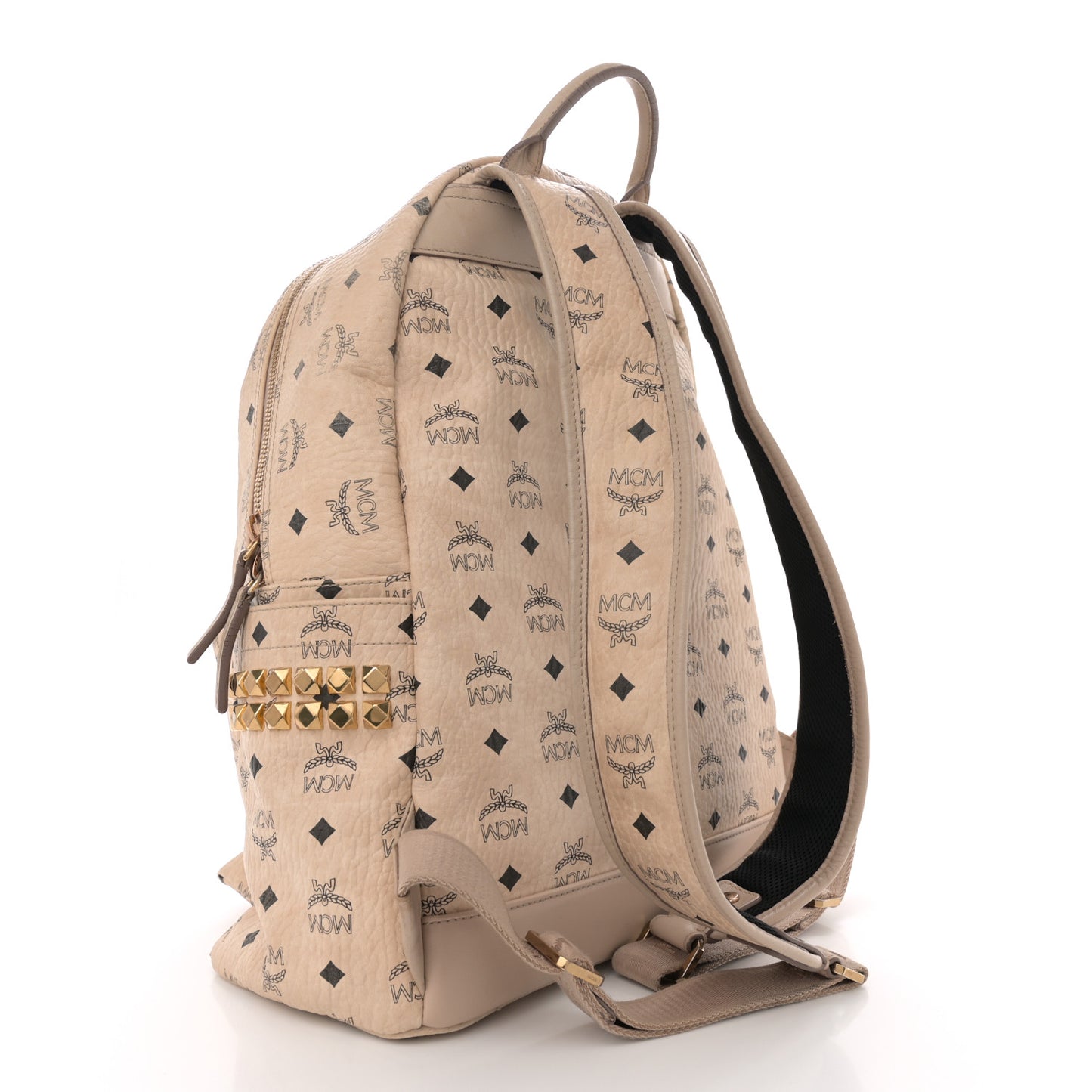 Visetos Large Side Studs Stark Backpack Beige