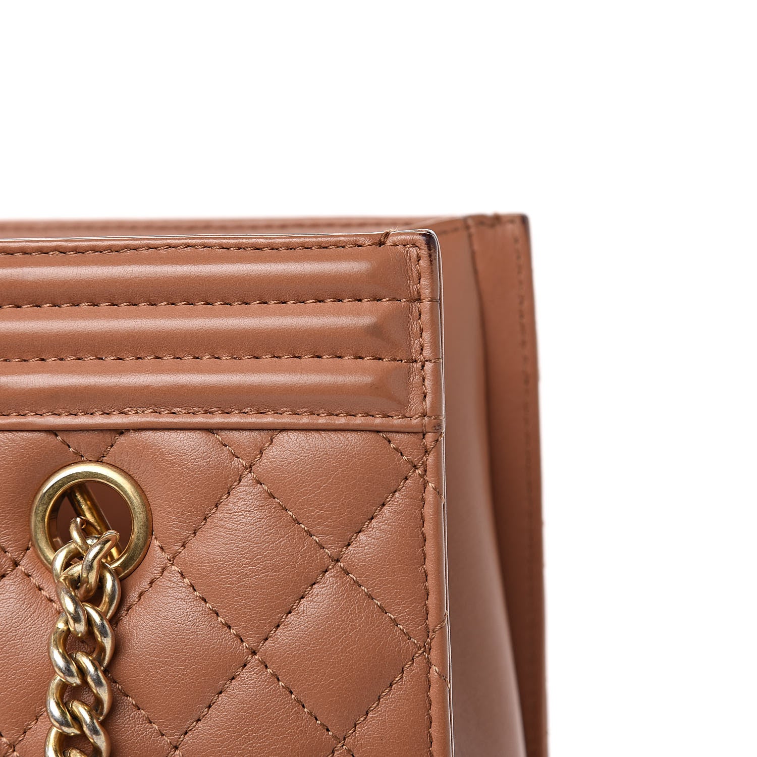 Chanel Calfskin Quilted Large Boy Tote Camel 12 of 15