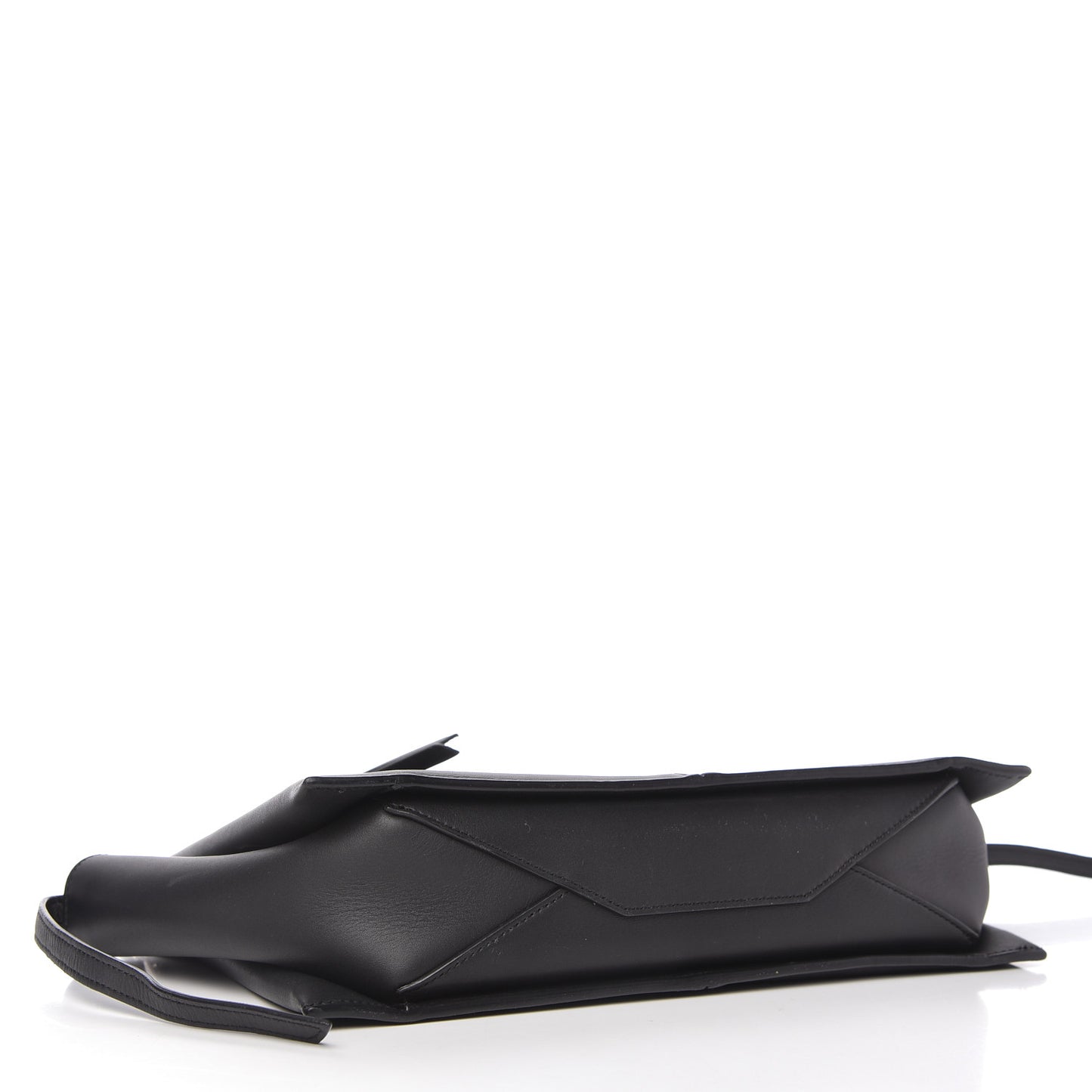 Smooth Calfskin Tri-Fold Clutch on Chain Black