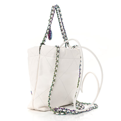 Chanel Shiny Calfskin Quilted Rainbow Mini Chanel 22 White 3 of 10