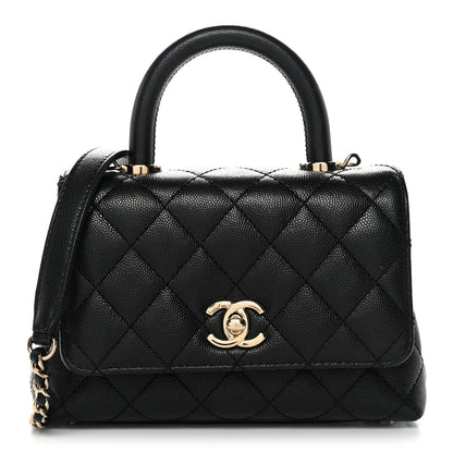 Chanel Caviar Quilted Extra Mini Coco Handle Flap Black 1 of 12