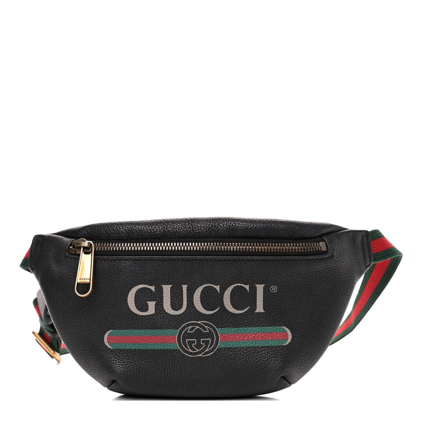 Grained Calfskin Small Logo Belt Bag Black
