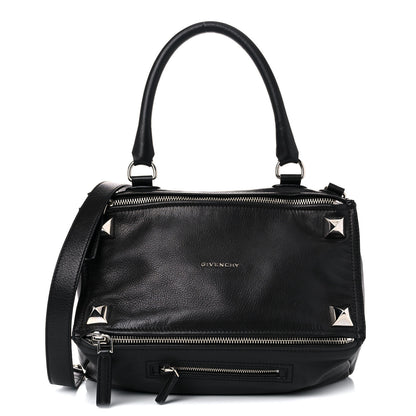 Givenchy Pebbled Calfskin Medium Pyramid Stud Pandora Dark Brown 1 of 15