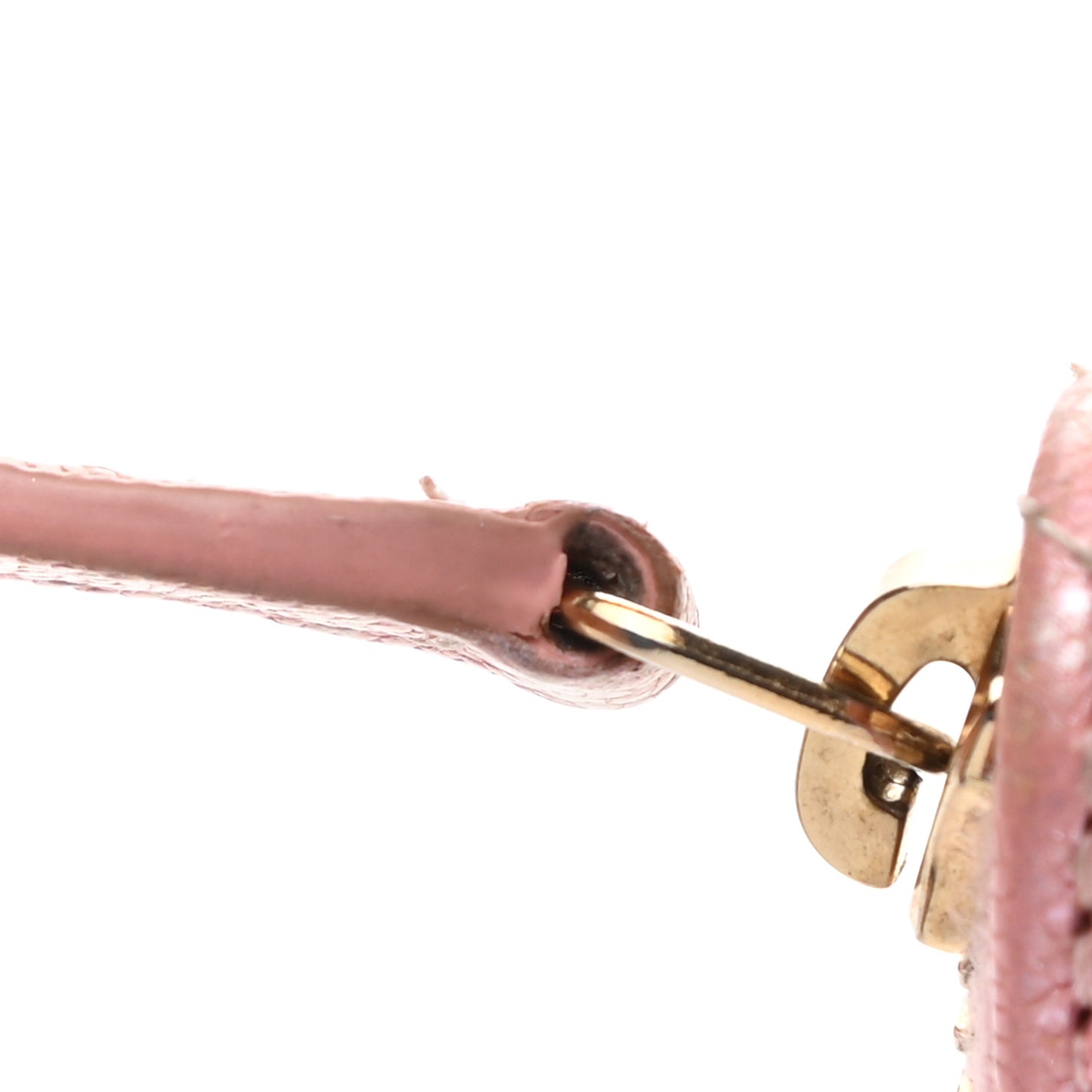 Iridescent Caviar Quilted Medium Zip Around Wallet Pink