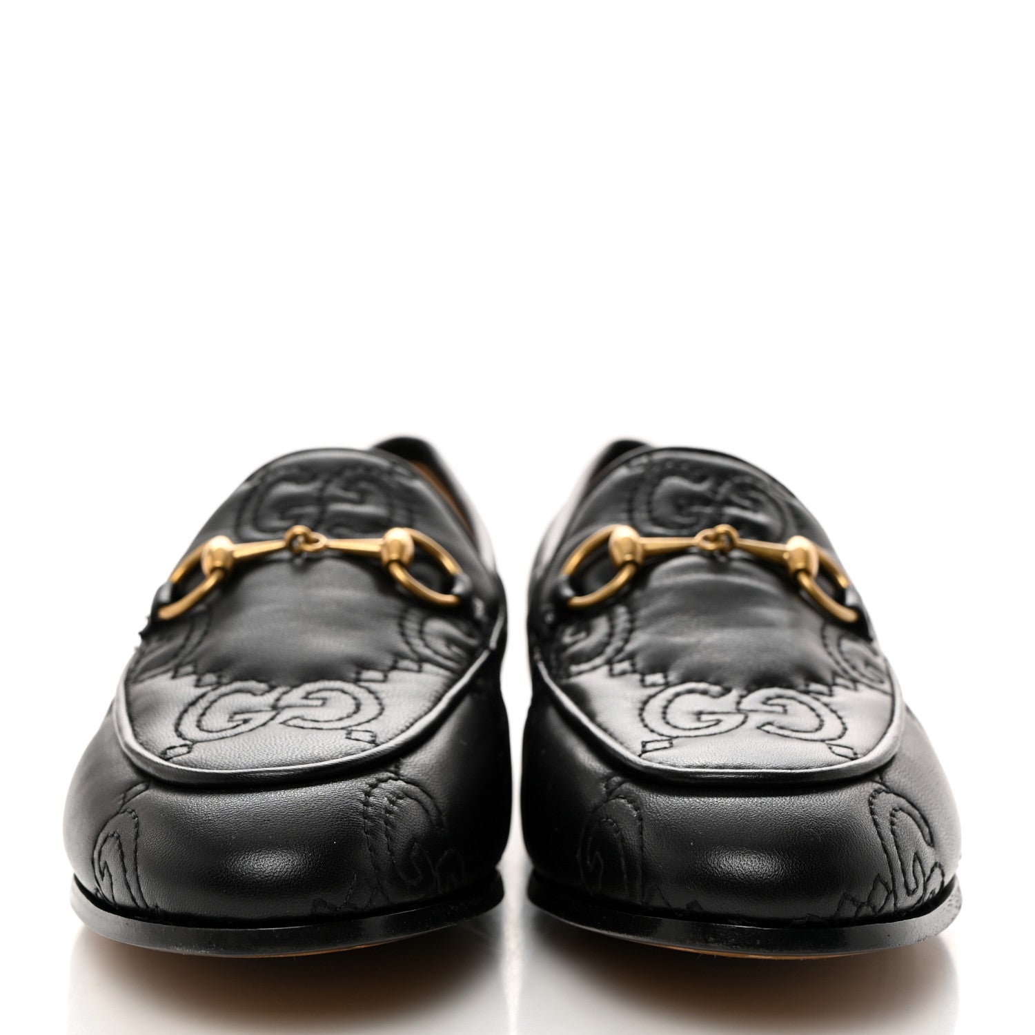 Gucci Nappa Charlotte GG Matelasse Womens Jordaan Loafers 35.5 Black 2 of 8
