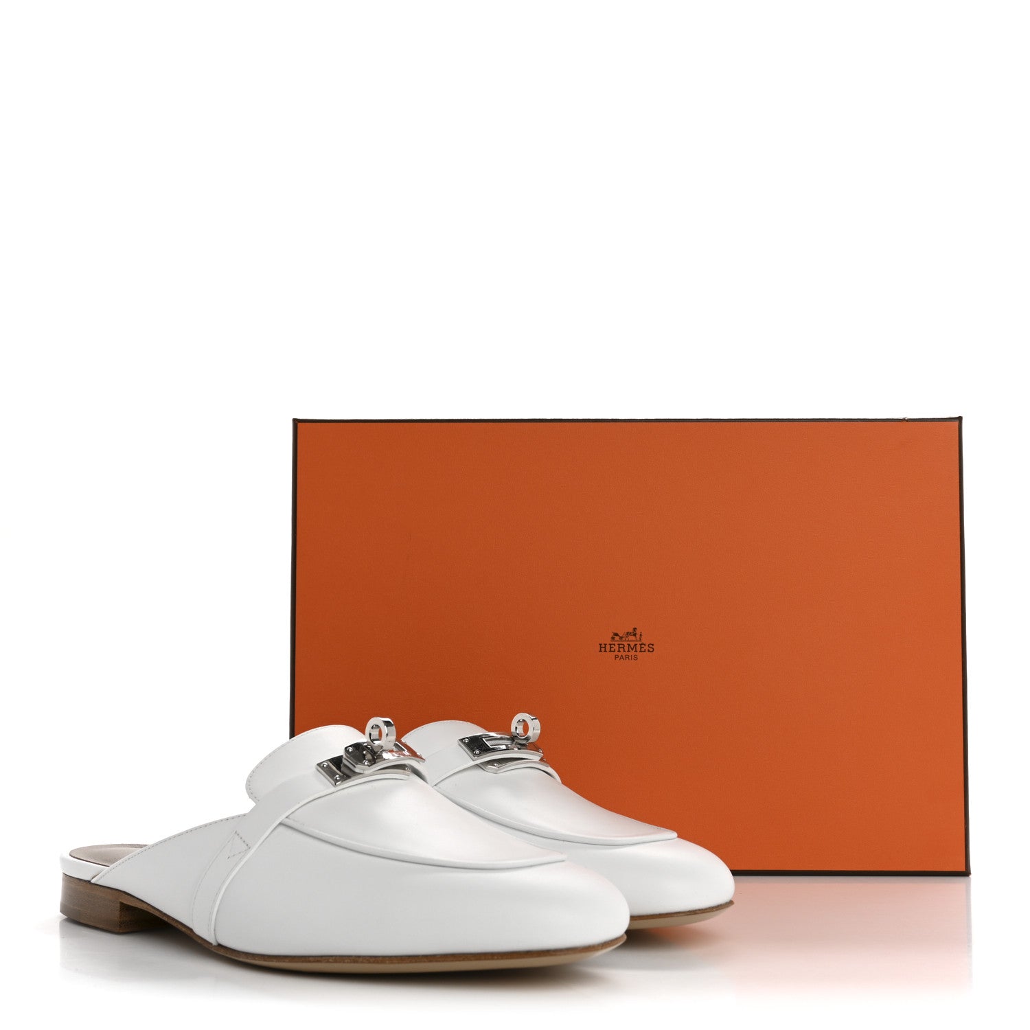 Hermes Calfskin Oz Mules 37 White 11 of 11