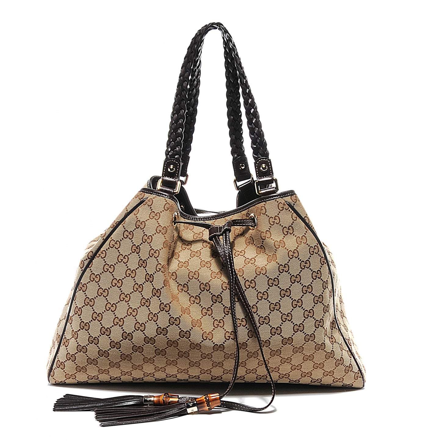 Monogram Peggy Braided Tote Ebony