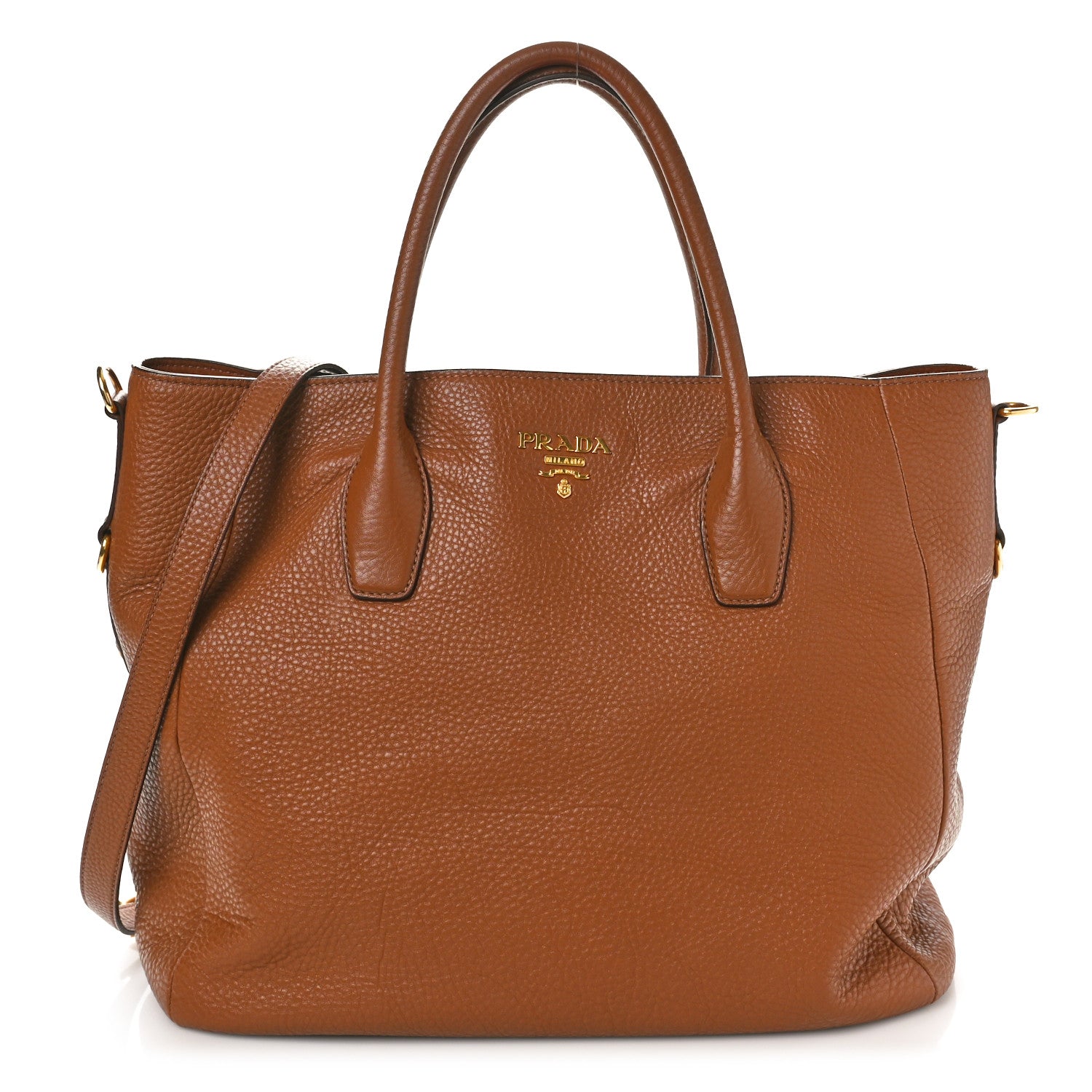 Prada Vitello Daino Tote Brandy 1 of 12