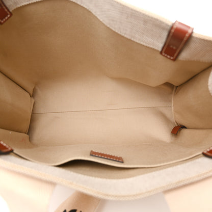 Chloe Cotton Calfskin Medium Woody Ribbon Tote White Brown 5 of 11