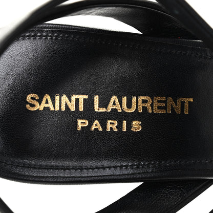Saint Laurent Calfskin Farrah 80 Platform Sandals 38 Black 40.5 Black 7 of 9