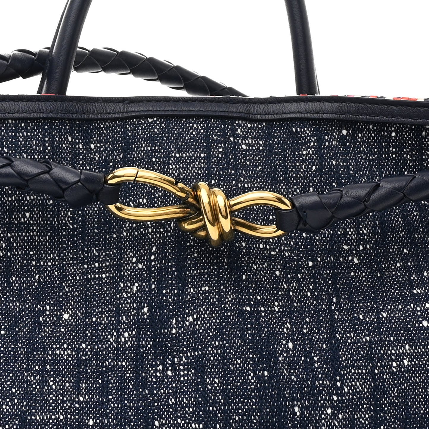 Denim Andiamo Shoulder Bag Navy White Orange