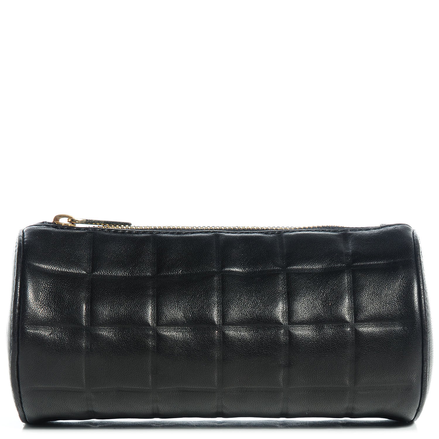 Chanel Lambskin Chocolate Bar Quilted Cosmetic Pouch Black 1 of 7