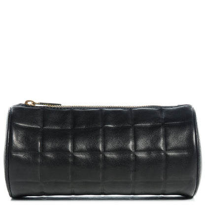 Chanel Lambskin Chocolate Bar Quilted Cosmetic Pouch Black 1 of 7