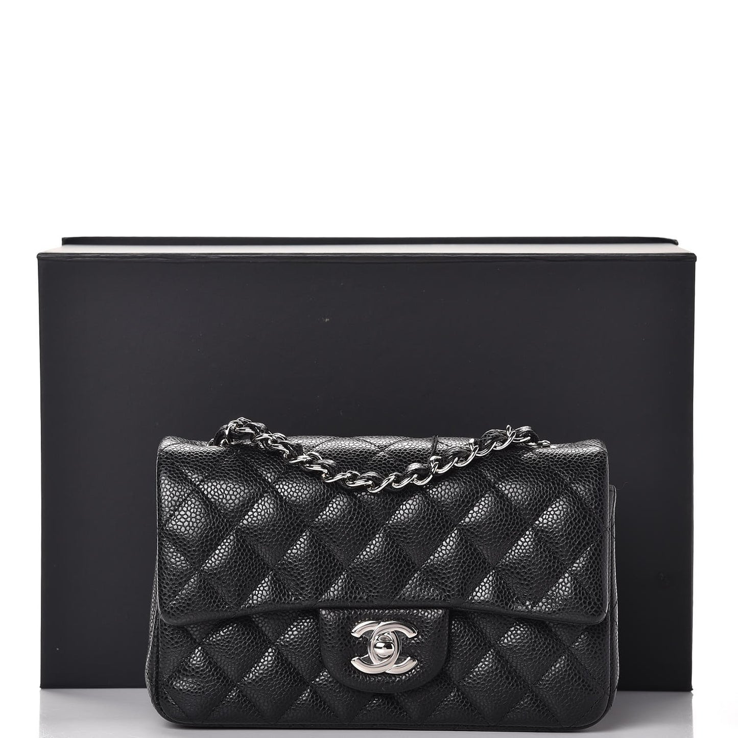 Caviar Quilted Mini Rectangular Flap Black