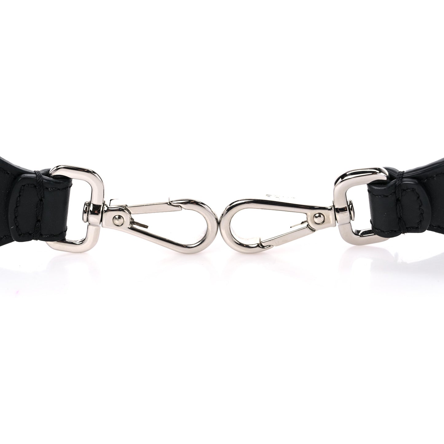 Canvas Calfskin FF 1974 Studded Strap You Black White