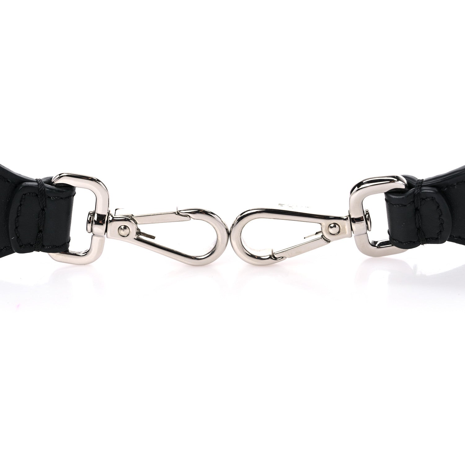 Fendi Canvas Calfskin FF 1974 Studded Strap You Black White 3 of 6