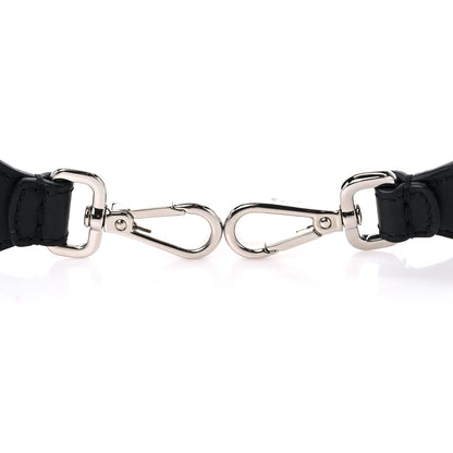 Fendi Canvas Calfskin FF 1974 Studded Strap You Black White 3 of 6