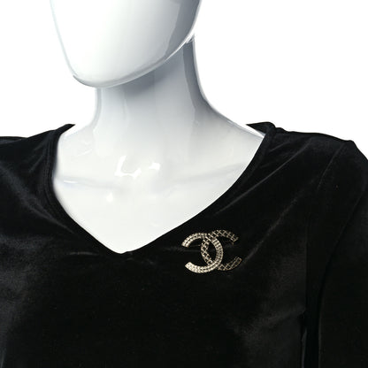 Chanel Baguette Crystal Quilted CC Brooch Gold 2 of 7