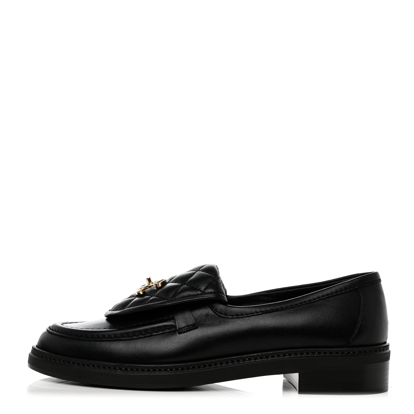 Lambskin Quilted CC Turnlock Loafers 39 Black