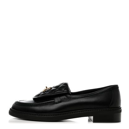 Chanel Lambskin Quilted CC Turnlock Loafers 39 Black 1 of 9