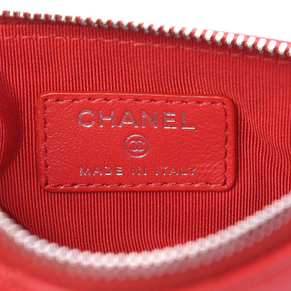 Chanel Lambskin Small Ground Control Cosmetic Case Dark Red 6 of 8